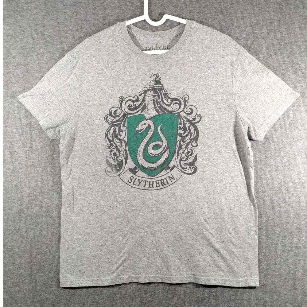 Harry Potter Slytherin House Crest Graphic Gray Mens T-Shirt‎ Size XL
